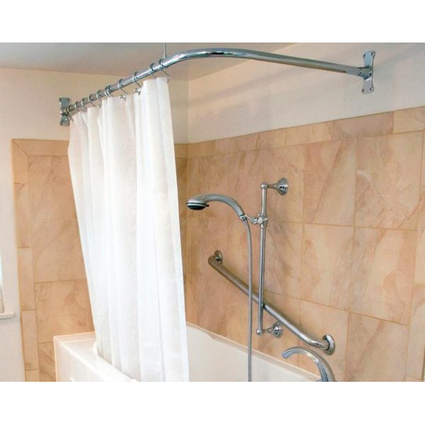 L Rod Shower Curtain And Hooks E